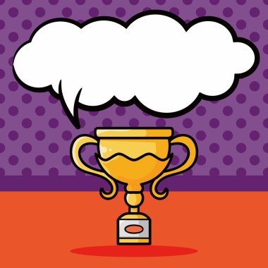 Kupa doodle, konuşma balonu vektör çizim