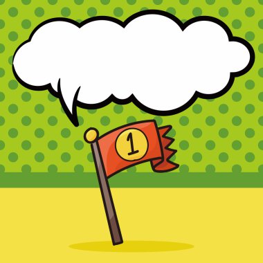 yarış bayrağını doodle, konuşma balonu