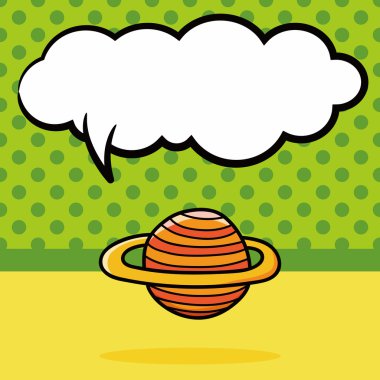 gezegen doodle, konuşma balonu vektör çizim