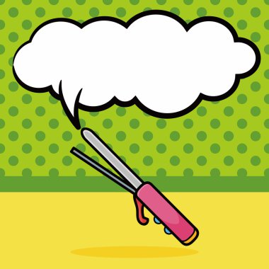 Curlers doodle, konuşma balonu vektör çizim