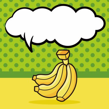 meyve muz doodle, konuşma balonu vektör çizim
