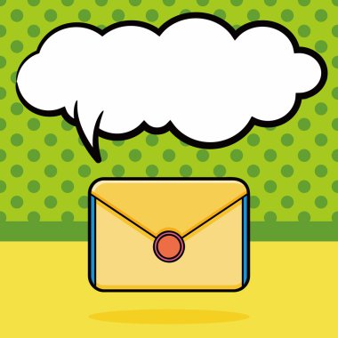 mektup doodle, konuşma balonu vektör çizim