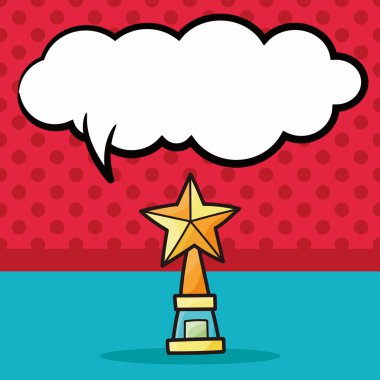 Kupa doodle, konuşma balonu vektör çizim