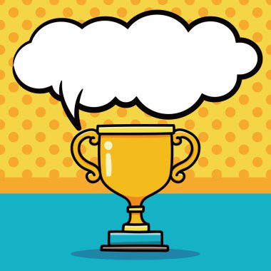 Kupa doodle, konuşma balonu vektör çizim