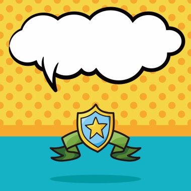 madalya doodle, konuşma balonu vektör çizim