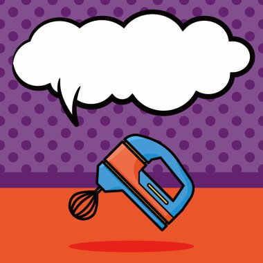 Mikser doodle, konuşma balonu vektör çizim vektör çizim