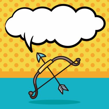silah doodle, konuşma balonu vektör çizim