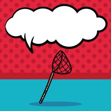 NET doodle, konuşma balonu vektör çizim Balık tutma