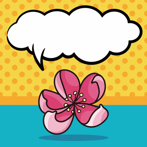 Bouquet de fleurs de prunier, illustration vectorielle de bulle de parole — Image vectorielle