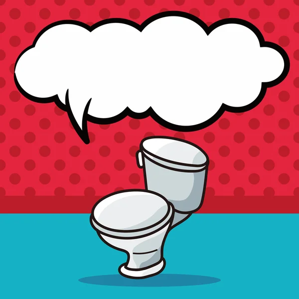 Tuvalet doodle, konuşma balonu vektör çizim — Stok Vektör