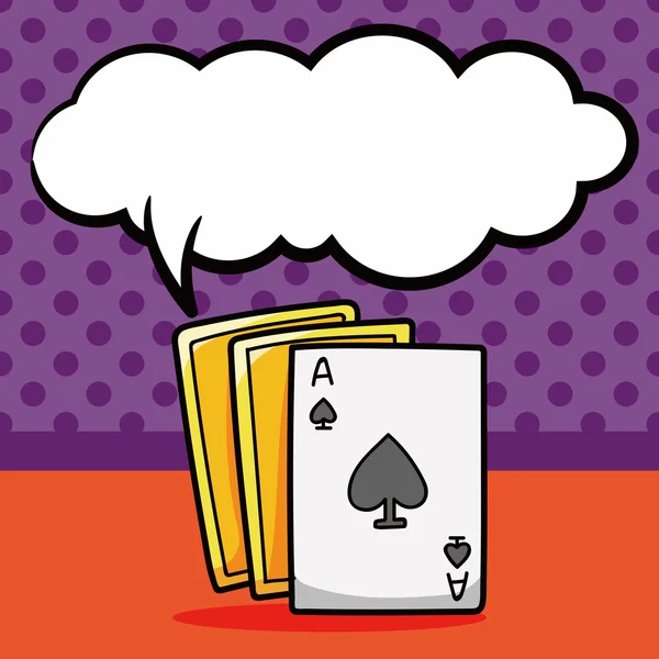 Poker Card Doodle, Illustration von Sprechblasen-Vektoren — Stockvektor