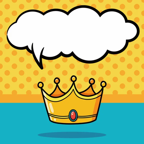 Crown doodle, tal bubbla vektor illustration — Stock vektor