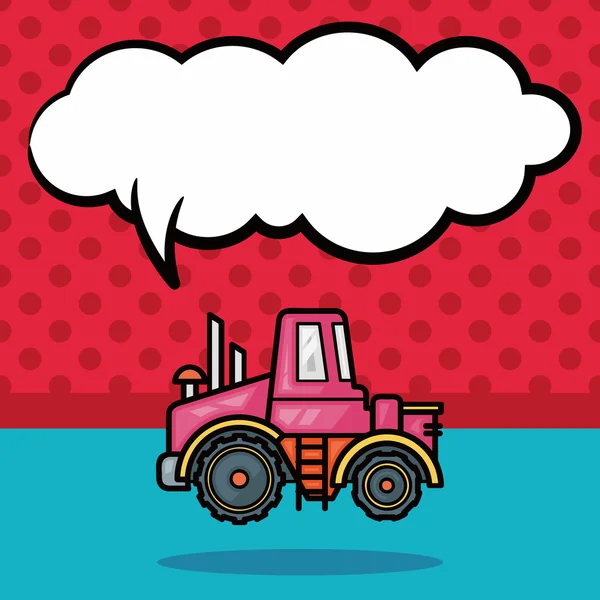 Truck doodle, speech bubble vector illustration — Stock Vector
