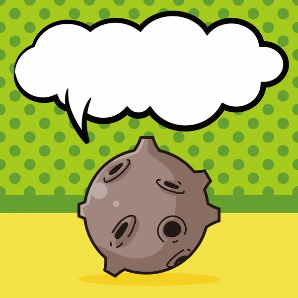 Doodle météorite, illustration vectorielle de bulle de parole — Image vectorielle