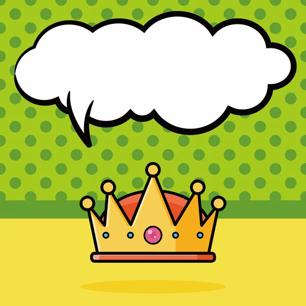 Crown doodle, tal bubbla vektor illustration — Stock vektor