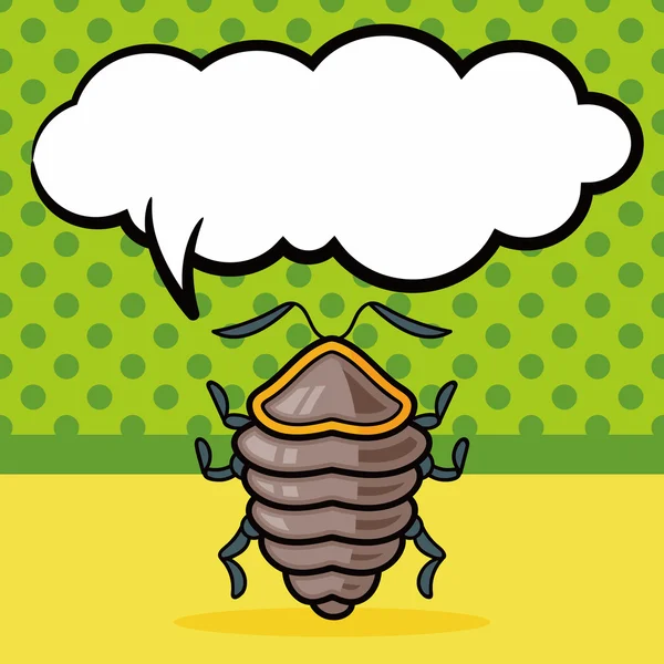 Bug doodle, toespraak bubble vectorillustratie — Stockvector