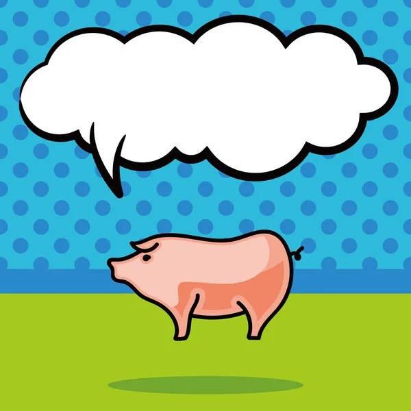 Gribouille de porc, illustration vectorielle de bulle de parole — Image vectorielle