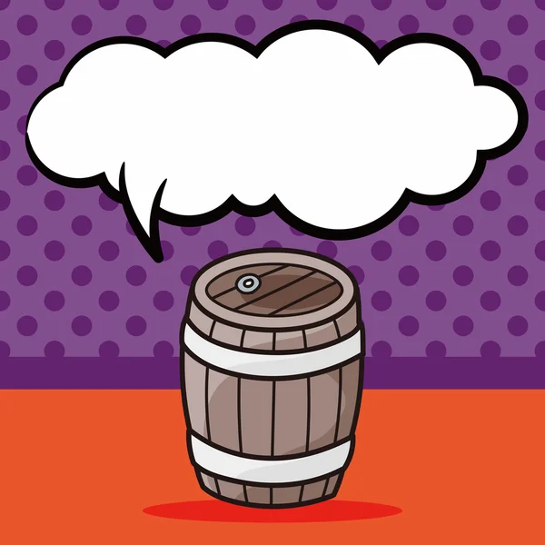 Wine barrel doodle, speech bubble vector illustration — Stock Vector