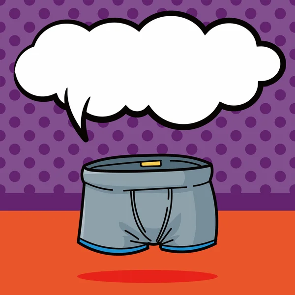 Pantalones garabato, discurso burbuja vector ilustración — Vector de stock