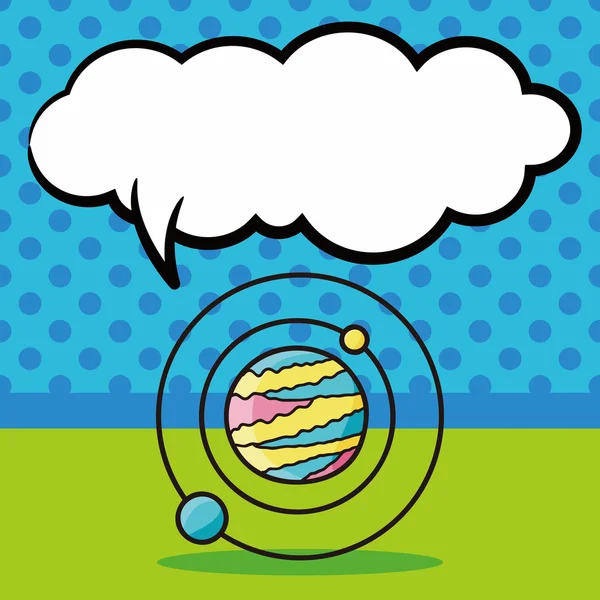 Planet doodle, speech bubble vector illustration — Stock Vector