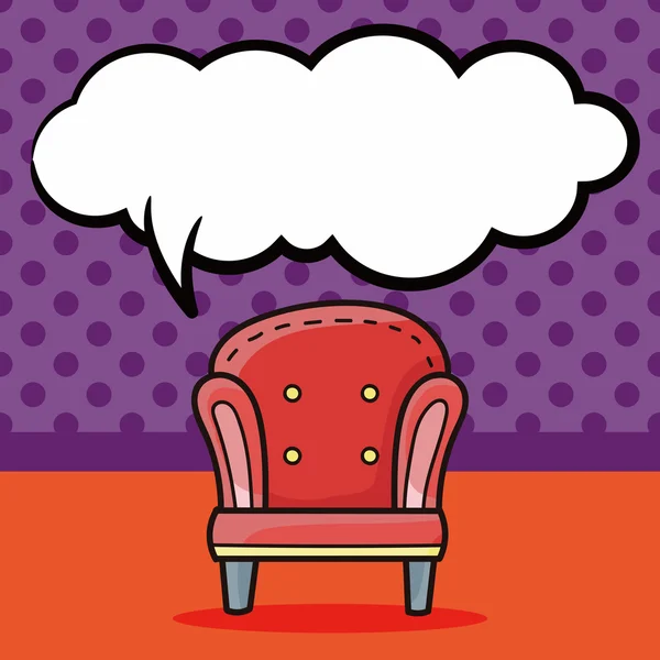 椅子沙发涂鸦，语音泡沫矢量图 — 图库矢量图片