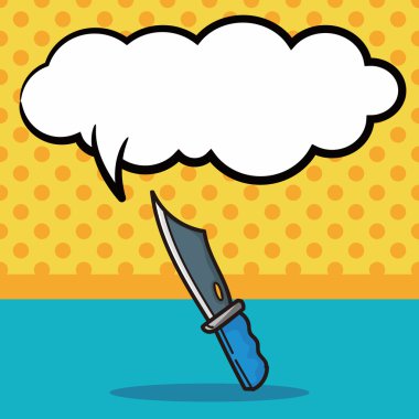 kılıç doodle, konuşma balonu vektör çizim
