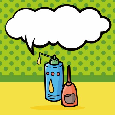 makine petrol renk doodle, konuşma balonu vektör çizim