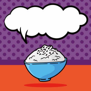 pirinç doodle, konuşma balonu vektör çizim
