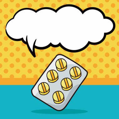 Tıp renk doodle, konuşma balonu vektör çizim