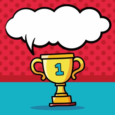 Kupa renk doodle, konuşma balonu vektör çizim