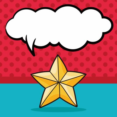 yıldız doodle, konuşma balonu vektör çizim