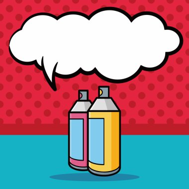 sprey boyama doodle, konuşma balonu vektör çizim