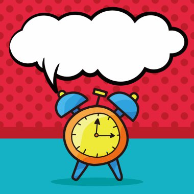 Saat renk doodle, konuşma balonu vektör çizim