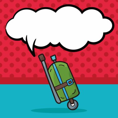 oksijen silindir doodle, konuşma balonu vektör çizim