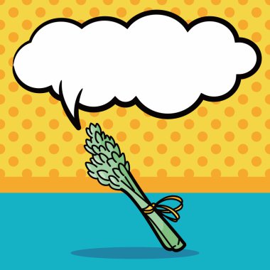 sebze soğancık renk doodle, konuşma balonu vektör çizim