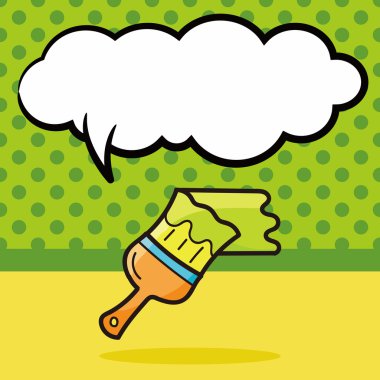 boya fırçası renk doodle, konuşma balonu vektör çizim