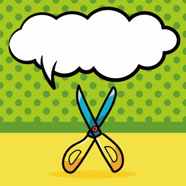makas renk doodle, konuşma balonu vektör çizim