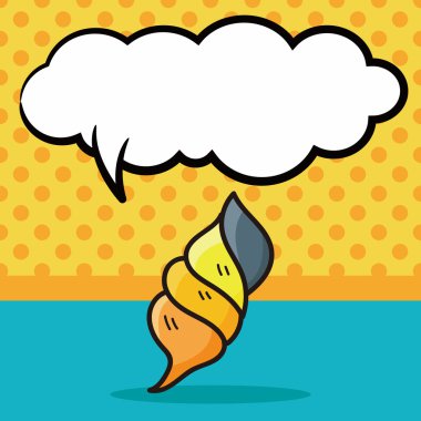 kabuk rengi doodle, konuşma balonu vektör çizim