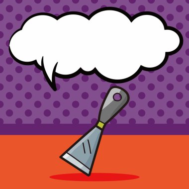 Kürek renk doodle, konuşma balonu vektör çizim