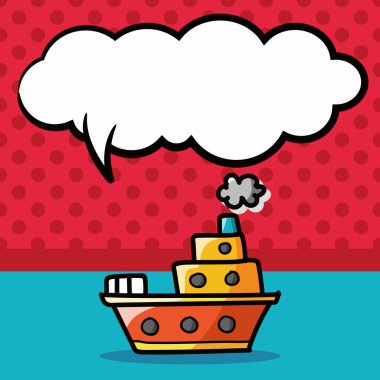 tekne renk doodle, konuşma balonu vektör çizim