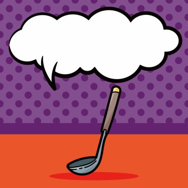 Kaşık renk doodle, konuşma balonu vektör çizim