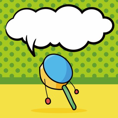 oyuncak çıngırak doodle, konuşma balonu vektör çizim