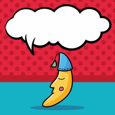 ay doodle, konuşma balonu vektör çizim