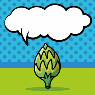 sebze renk doodle, konuşma balonu vektör çizim