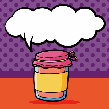 Renk doodle, konuşma balonu vektör çizim cam kavanozlar