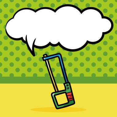 Testere renk doodle, konuşma balonu vektör çizim