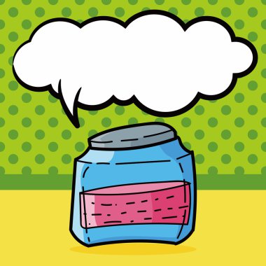 Renk doodle, konuşma balonu vektör çizim cam kavanozlar