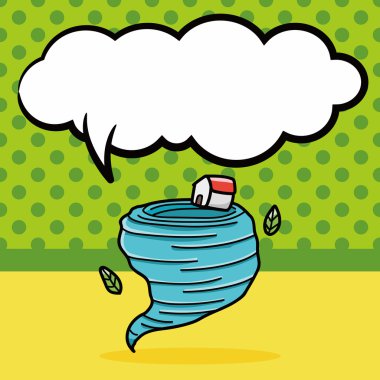Kasırga doodle, konuşma balonu vektör çizim