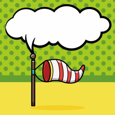 bayrak doodle, konuşma balonu vektör çizim