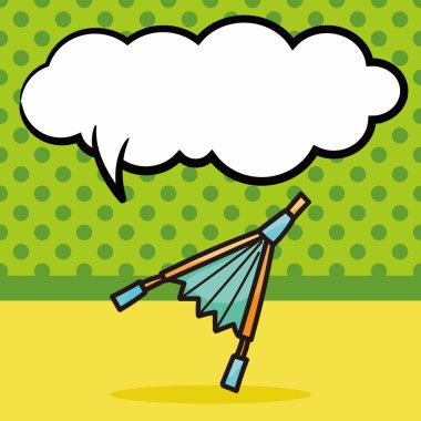 iş araçları renk doodle, konuşma balonu vektör çizim